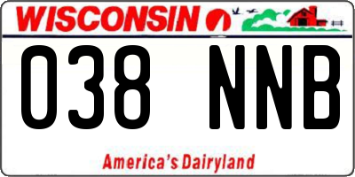 WI license plate 038NNB