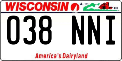 WI license plate 038NNI