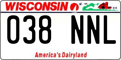 WI license plate 038NNL