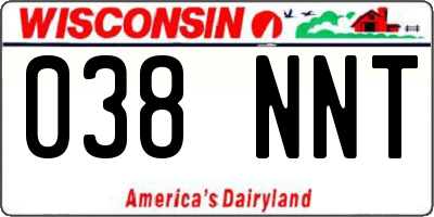 WI license plate 038NNT