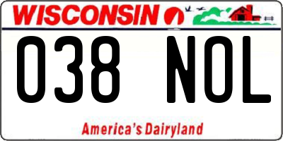 WI license plate 038NOL