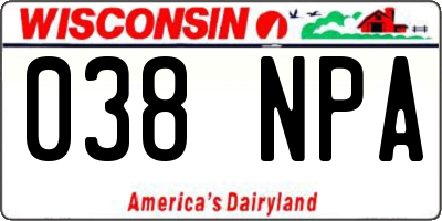 WI license plate 038NPA
