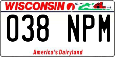 WI license plate 038NPM