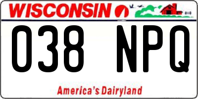 WI license plate 038NPQ