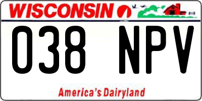 WI license plate 038NPV