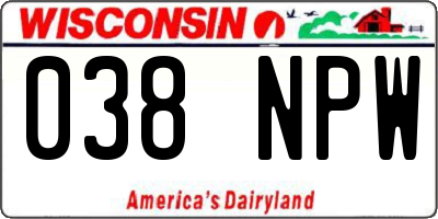 WI license plate 038NPW