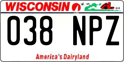 WI license plate 038NPZ