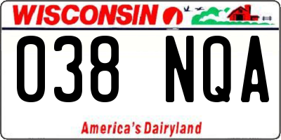 WI license plate 038NQA