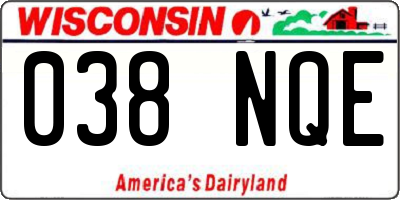 WI license plate 038NQE