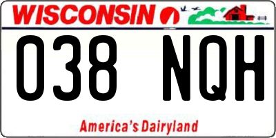 WI license plate 038NQH