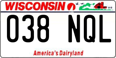 WI license plate 038NQL
