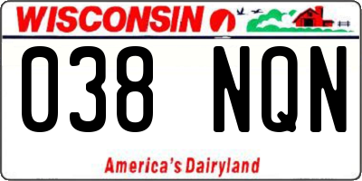 WI license plate 038NQN