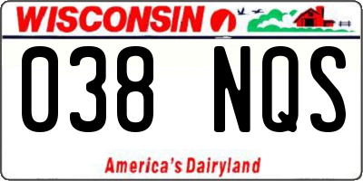 WI license plate 038NQS