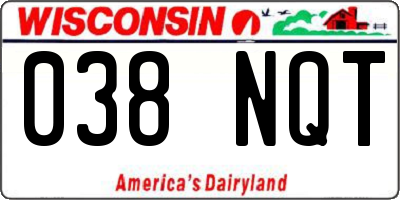 WI license plate 038NQT
