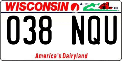 WI license plate 038NQU