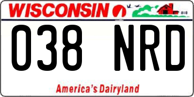 WI license plate 038NRD