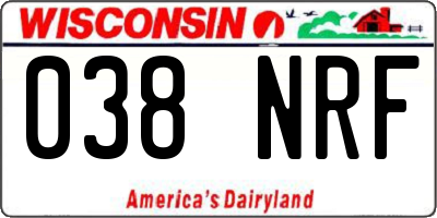 WI license plate 038NRF