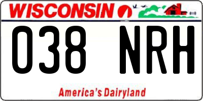 WI license plate 038NRH