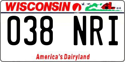 WI license plate 038NRI