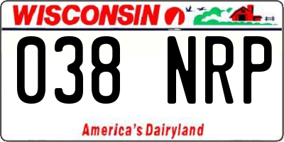 WI license plate 038NRP