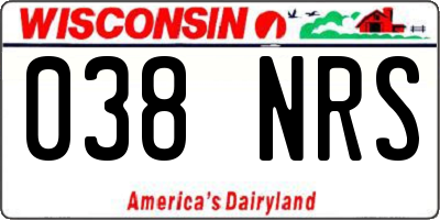 WI license plate 038NRS
