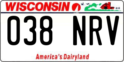 WI license plate 038NRV