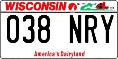 WI license plate 038NRY