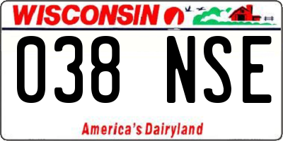 WI license plate 038NSE