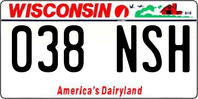 WI license plate 038NSH