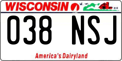 WI license plate 038NSJ