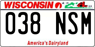 WI license plate 038NSM