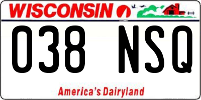WI license plate 038NSQ