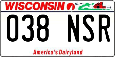WI license plate 038NSR
