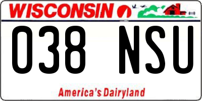 WI license plate 038NSU