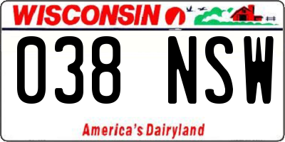 WI license plate 038NSW