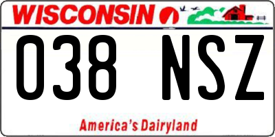 WI license plate 038NSZ