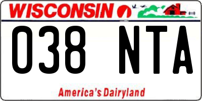 WI license plate 038NTA