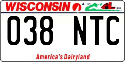 WI license plate 038NTC