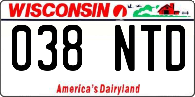 WI license plate 038NTD
