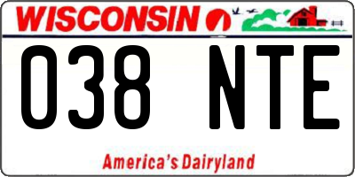 WI license plate 038NTE