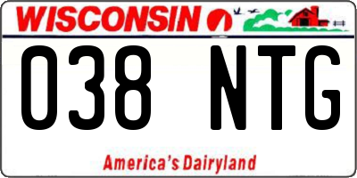 WI license plate 038NTG
