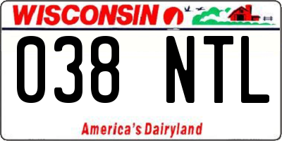WI license plate 038NTL