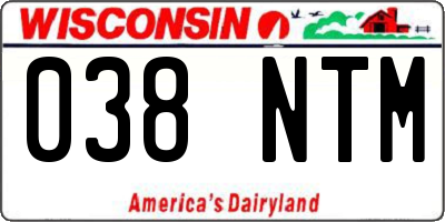 WI license plate 038NTM