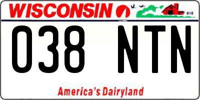 WI license plate 038NTN