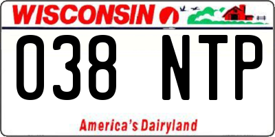 WI license plate 038NTP