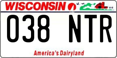 WI license plate 038NTR