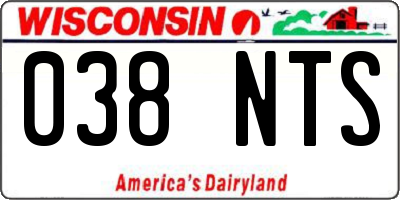 WI license plate 038NTS