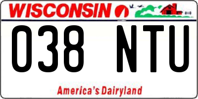 WI license plate 038NTU