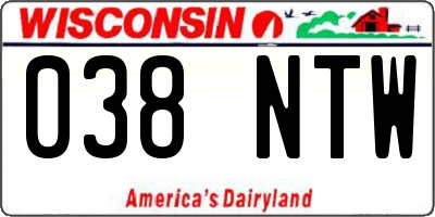 WI license plate 038NTW