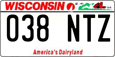 WI license plate 038NTZ